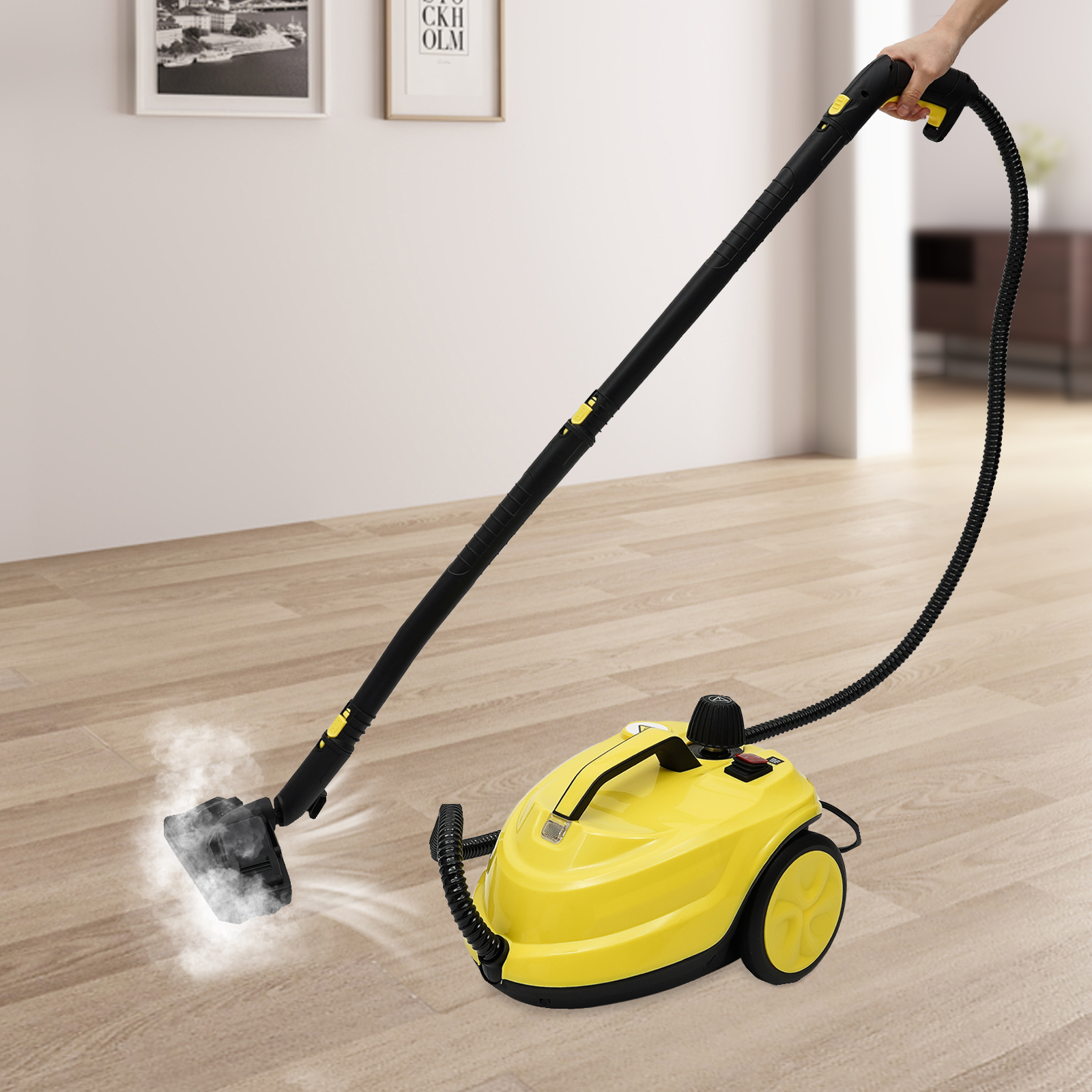 Steam Cleaner Multipurpose Steam Cleaner High-Pressure Steam Cleaner Handheld Portable Steam Cleaners 14.56*10.43*9.45in Yellow