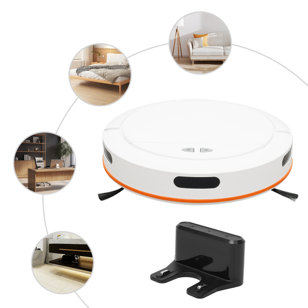 Sweep and Drag 3 in 1 Intelligent Sweeping Robot 2.7 KPA Suction European Standard for Homes Offices Libraries Barbershops Pet Stores White Sweep and Drag 3 in 1 Intelligent Sweeping Robot 2.7 KPA Suction European Standard for Homes Offices Libraries Barbershops Pet Stores White