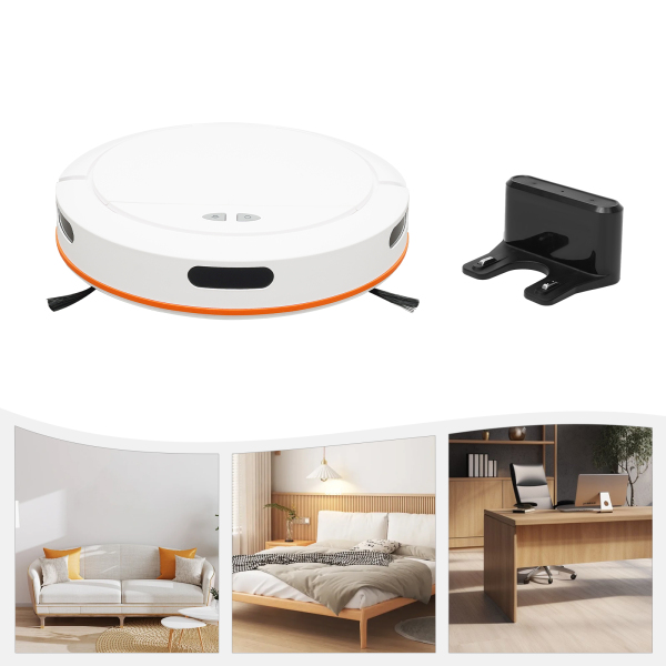 Sweep and Drag 3 in 1 Intelligent Sweeping Robot 2.7 KPA Suction European Standard for Homes Offices Libraries Barbershops Pet Stores White