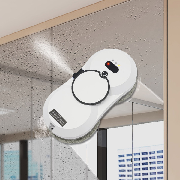 Window Cleaning Machine Smart Glass Cleaning Machine Smart Window Cleaner Remote Control Large Cleaning Area Indicator Lights for Windows White