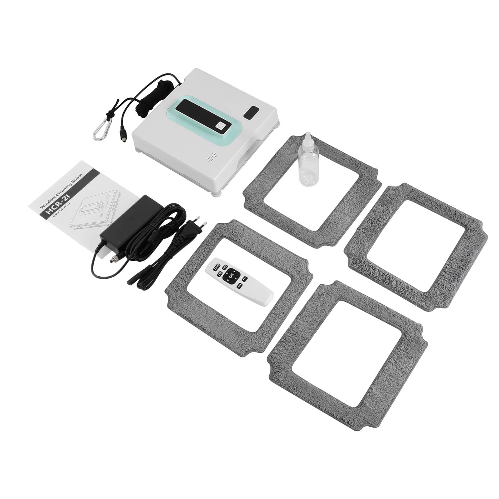 Automatic Window Vacuum Cleaner, Window Cleaner Robot, Window Cleaning Machine, White + Green Automatic Window Vacuum Cleaner, Window Cleaner Robot, Window Cleaning Machine, White + Green