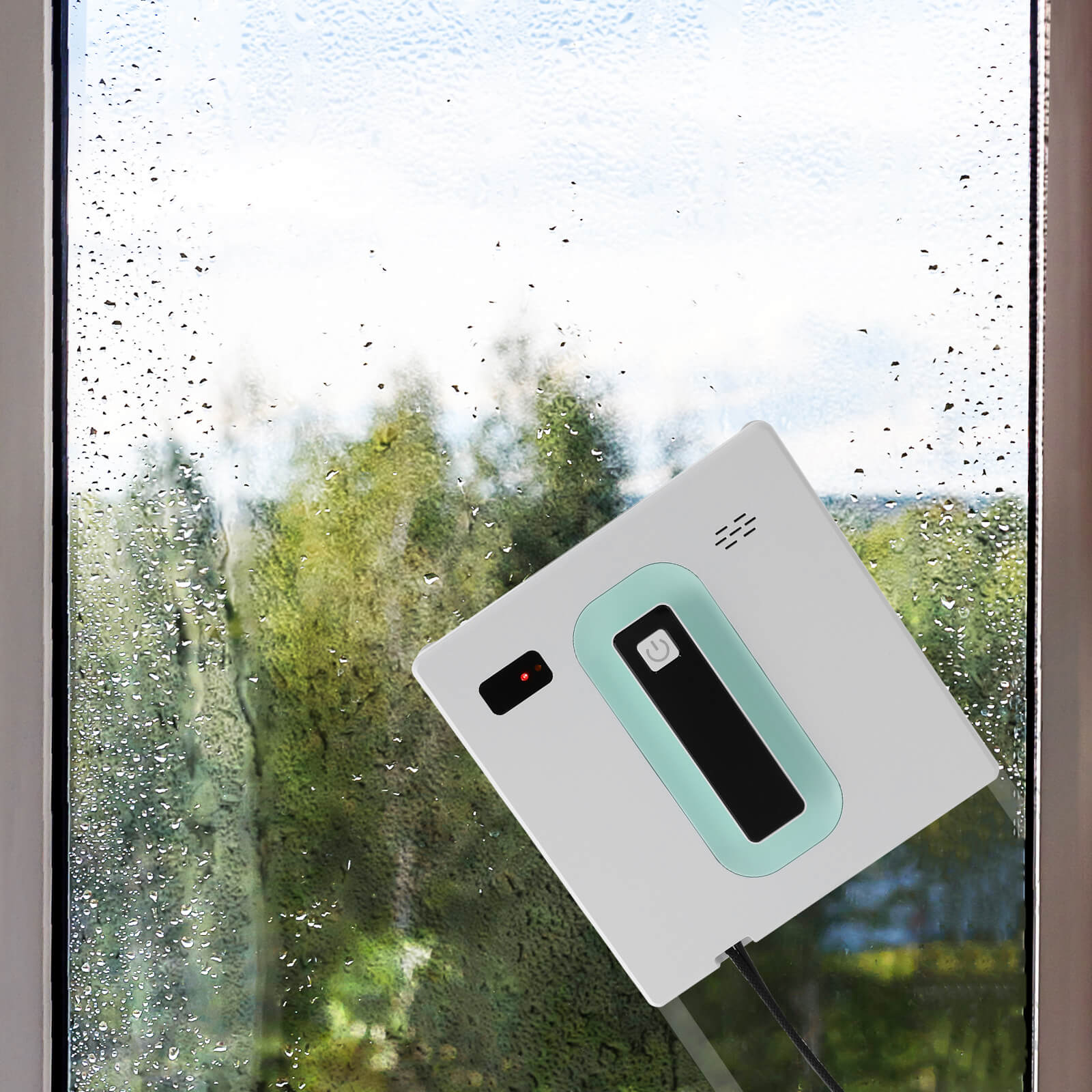 Automatic Window Vacuum Cleaner, Window Cleaner Robot, Window Cleaning Machine, White + Green Automatic Window Vacuum Cleaner, Window Cleaner Robot, Window Cleaning Machine, White + Green