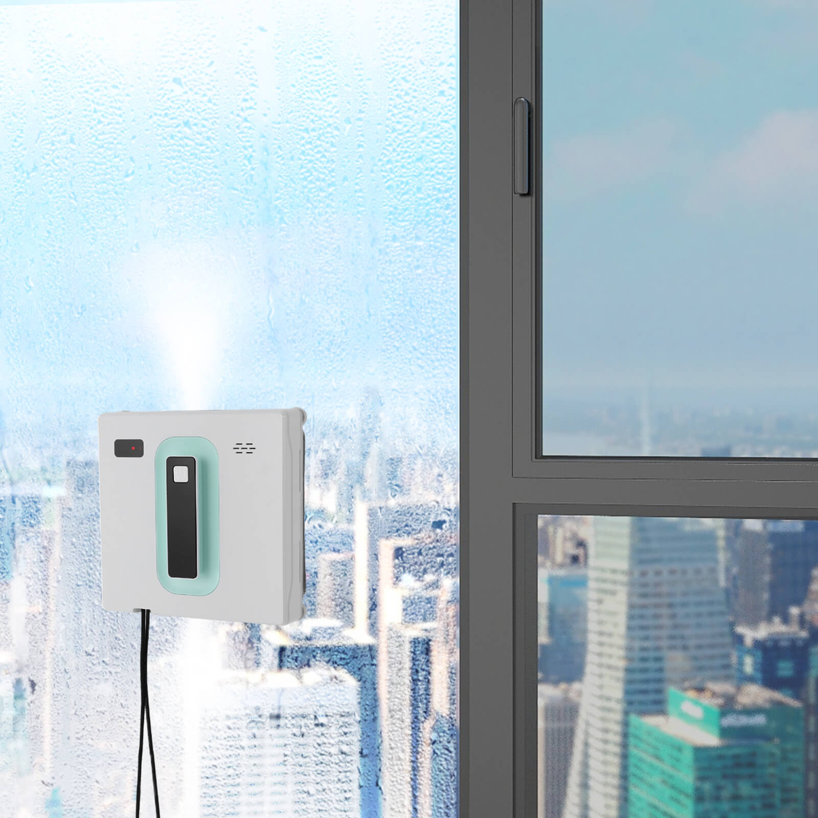 Automatic Window Vacuum Cleaner, Window Cleaner Robot, Window Cleaning Machine, White + Green Automatic Window Vacuum Cleaner, Window Cleaner Robot, Window Cleaning Machine, White + Green