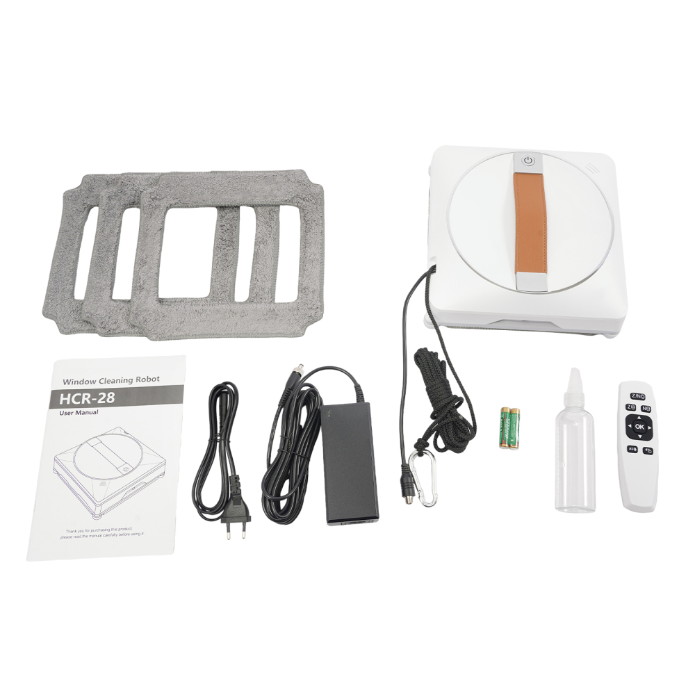 Window Cleaner Robot, Smart Glass Cleaning Robot, Remote Control Window Cleaning Robot - Double Water Spray White