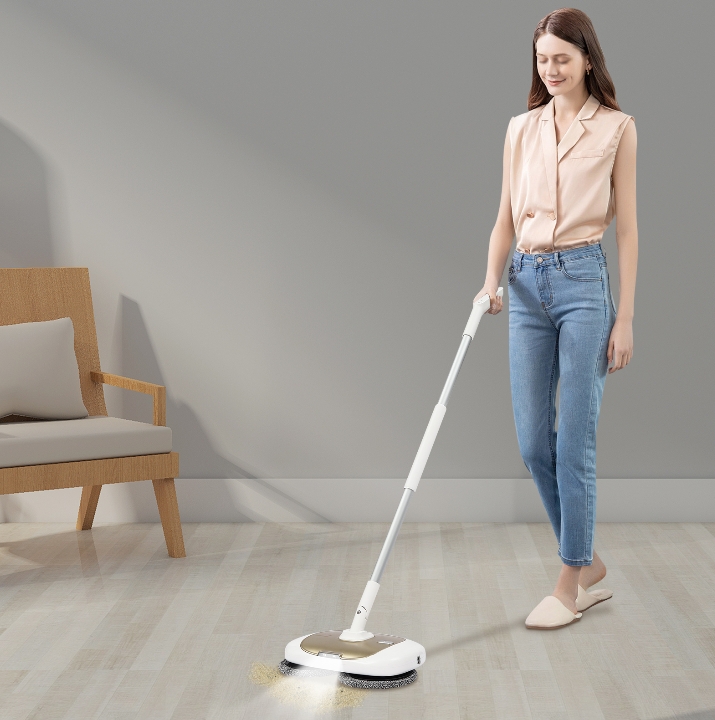 Cordless Electric Mop with Cleaning Bucket with LED Lighting for Living Room BedroomIn The Living Room Kitchen Bedroom Gold