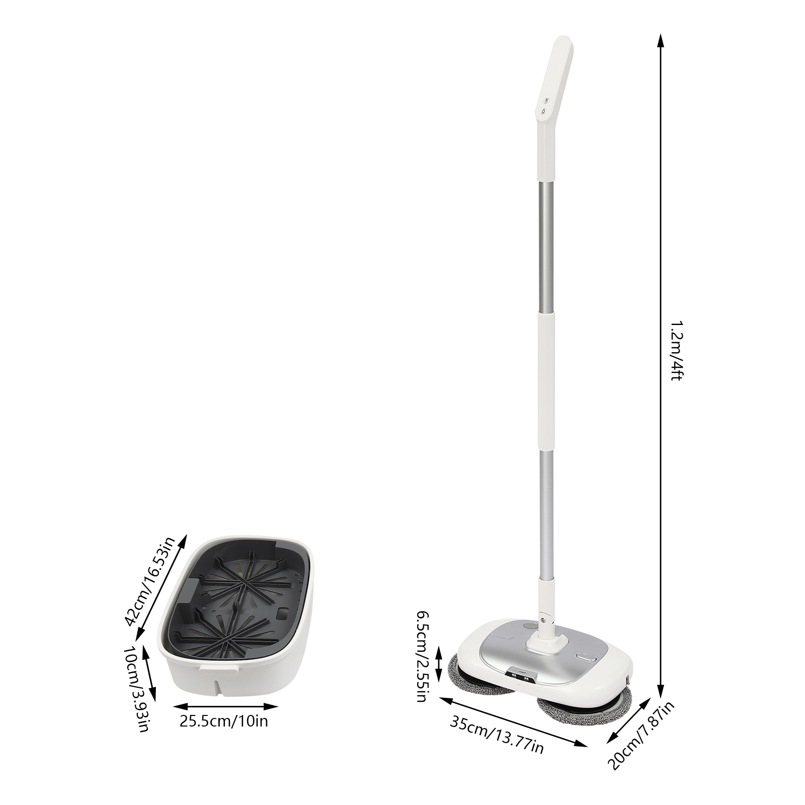 CNCEST Electric Mop with Cleaning Bucket Cordless Electric Mop for Floor Cleaning Cordless Mop For Tiles Hard Floors Wooden Floors Silver CNCEST Electric Mop with Cleaning Bucket Cordless Electric Mop for Floor Cleaning Cordless Mop For Tiles Hard Floors Wooden Floors Silver