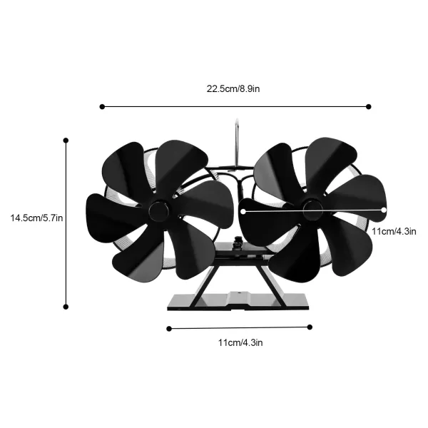 Wood Stove Fan Heat Powered Durable 12 Blade Fireplace Fan Non-Electric with Magnetic Thermometer Thermoelectric Fan for Wood Wood Stove Fan Heat Powered Durable 12 Blade Fireplace Fan Non-Electric with Magnetic Thermometer Thermoelectric Fan for Wood
