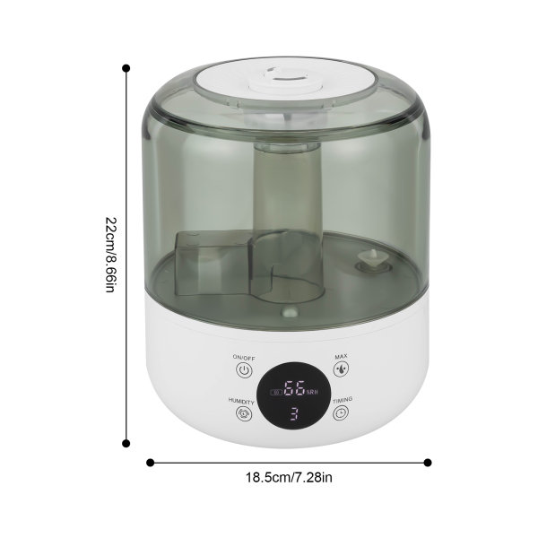 Top Filling Electric Humidifier, Room Humidifier Diffuser, Ultrasonic Humidifier, 18.5*22cm, White