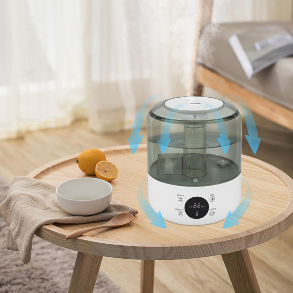 Top Filling Electric Humidifier, Room Humidifier Diffuser, Ultrasonic Humidifier, 18.5*22cm, White
