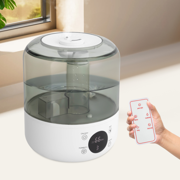 Top Filling Electric Humidifier, Room Humidifier Diffuser, Ultrasonic Humidifier, 18.5*22cm, White