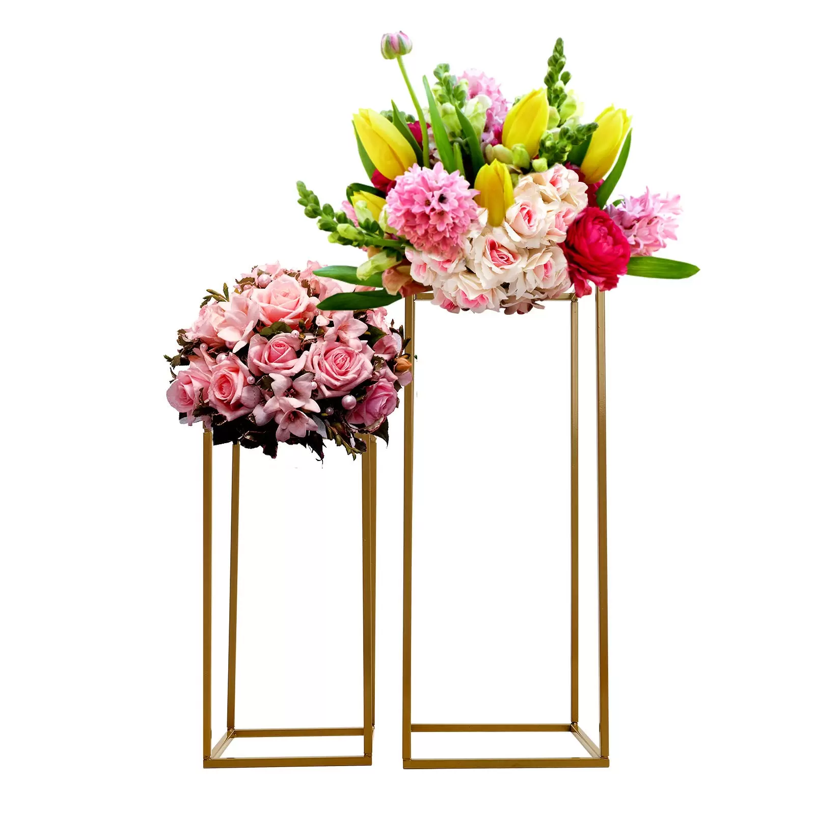 2pcs 20*20*40cm + 2pcs 24*24*60cm Wedding Flower Stand, Gold Flower Holder, Rectangular Flower Rack 2pcs 20*20*40cm + 2pcs 24*24*60cm Wedding Flower Stand, Gold Flower Holder, Rectangular Flower Rack