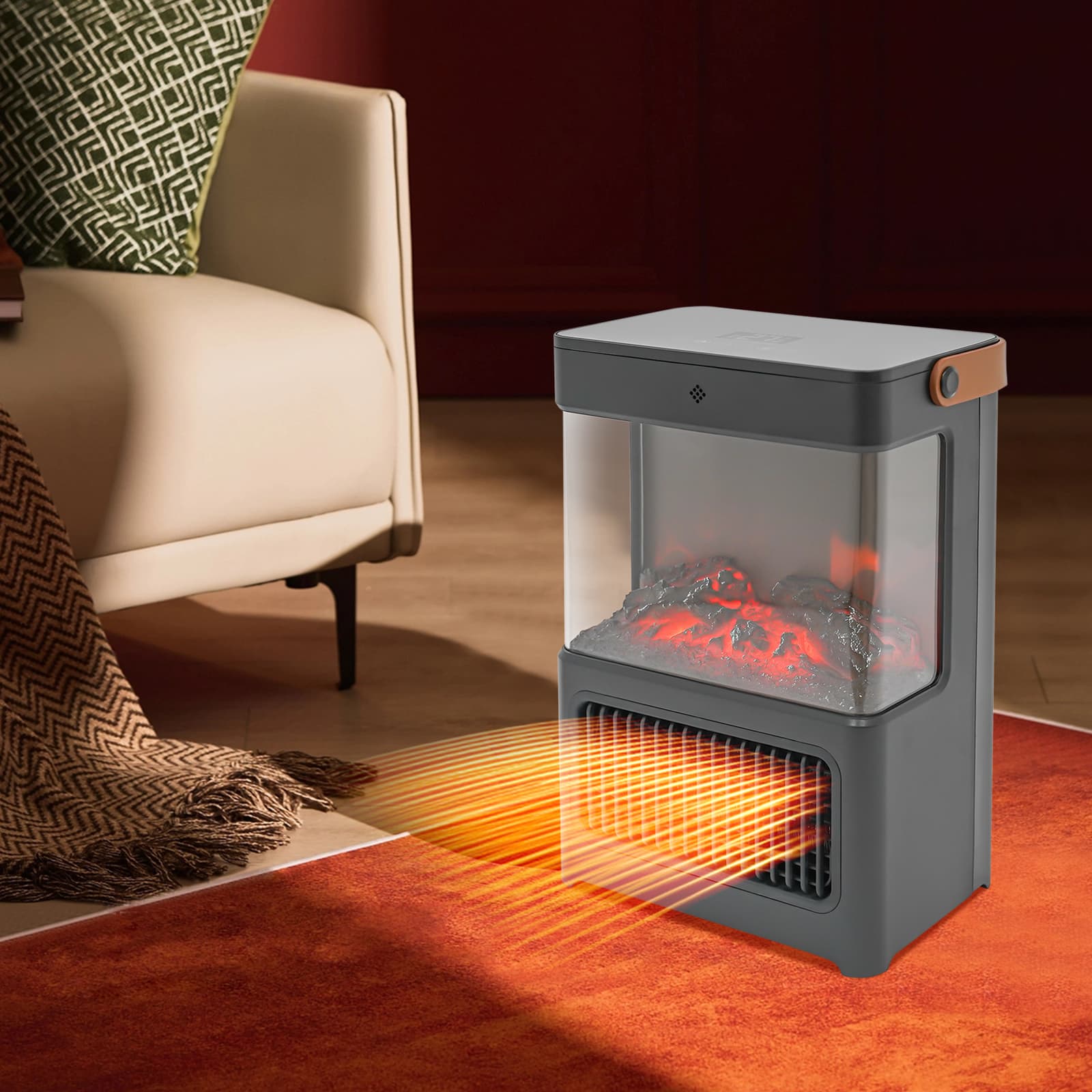 3D Simulation Fireplace Heater Warmer with Remote Control for Room Bedroom (Black) 3D Simulation Fireplace Heater Warmer with Remote Control for Room Bedroom (Black)