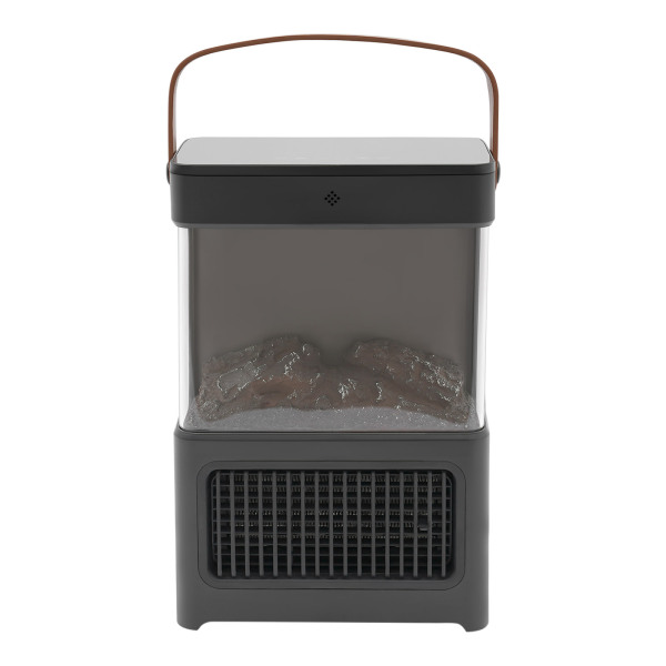 3D Simulation Fireplace Heater Warmer with Remote Control for Room Bedroom (Black)