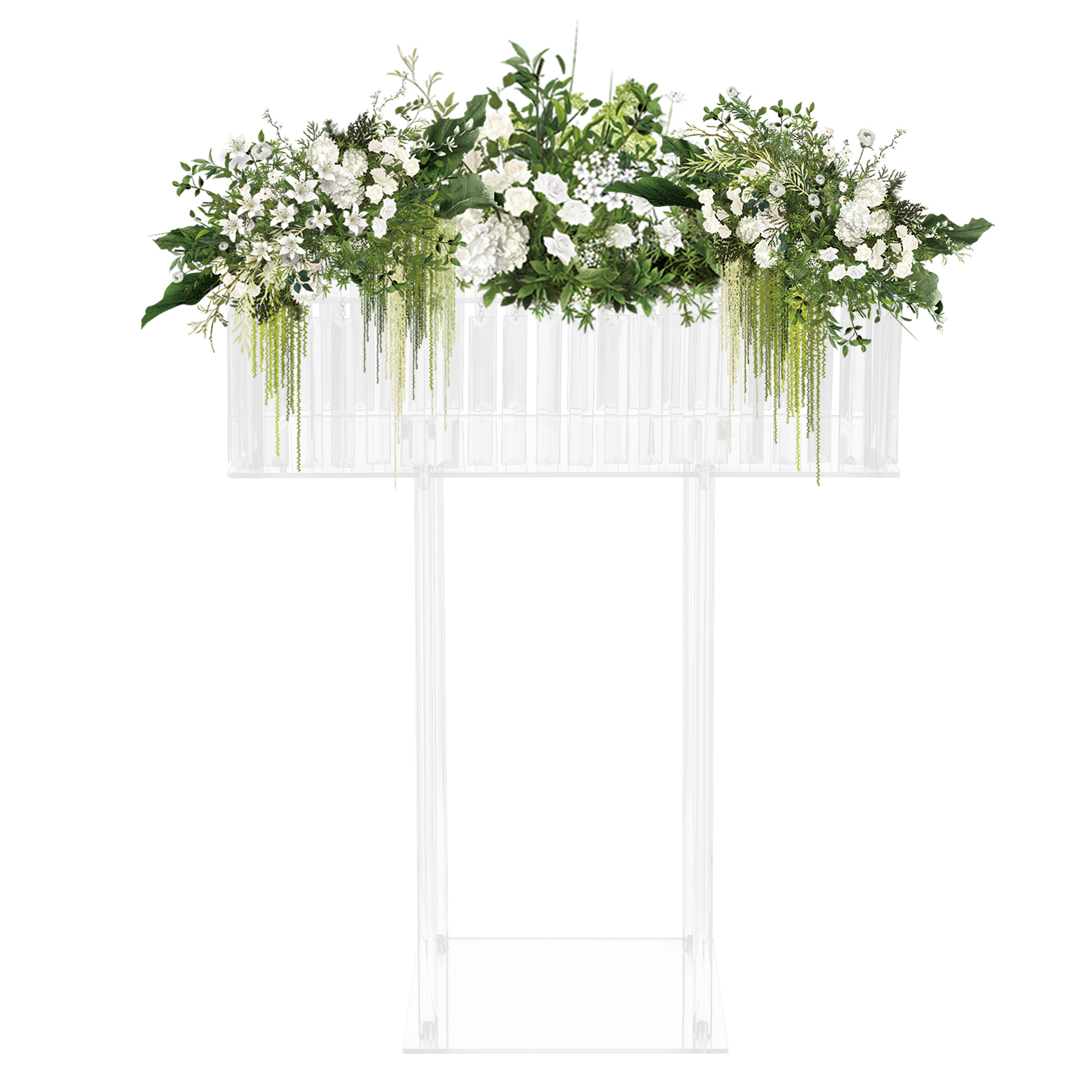 23.62*7.87*30.7in Square Flower Stand, Wedding Flower Stand, Acrylic Flower Stand for Wedding Decorations, Parties, Birthdays, Celebrations