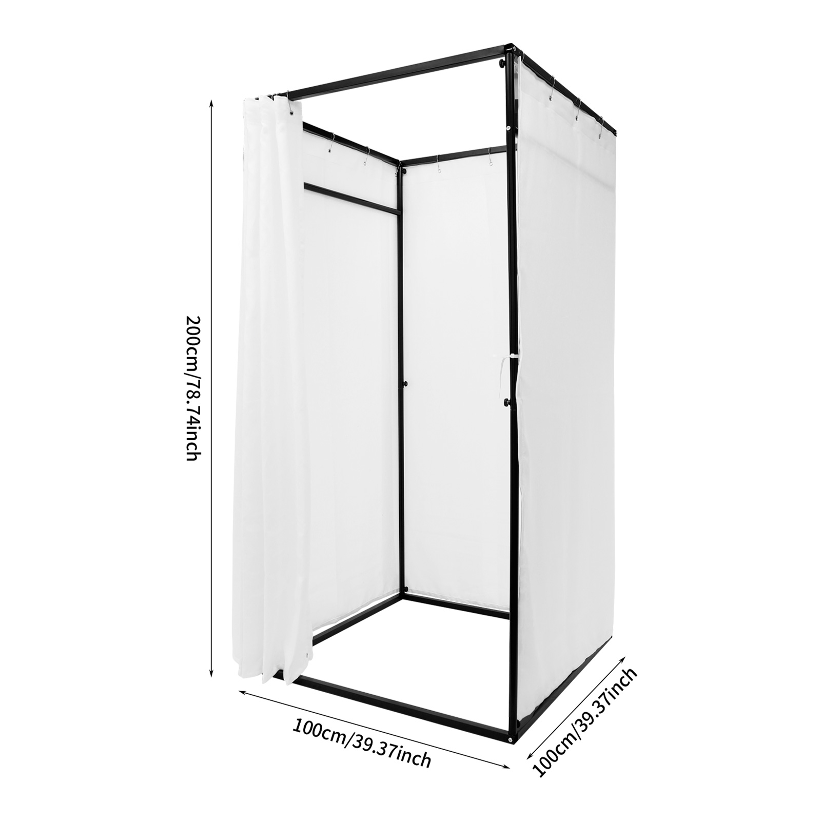 100x100x200cm Portable Clothing Store Fitting Room, Clothing Store Fitting Room, Dressing Room Fitting Room - White