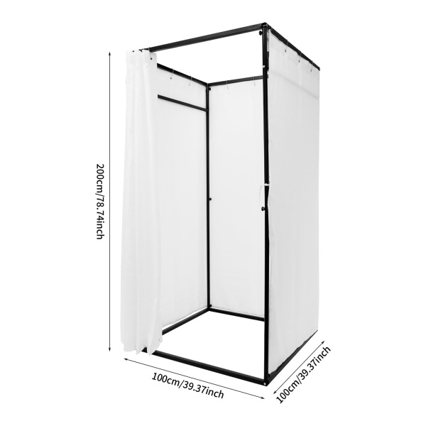 100x100x200cm Portable Clothing Store Fitting Room, Clothing Store Fitting Room, Dressing Room Fitting Room - White
