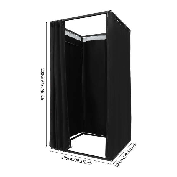 100x100x200cm Portable Clothing Store Fitting Room, Clothing Store Fitting Room, Dressing Room Fitting Room - Black