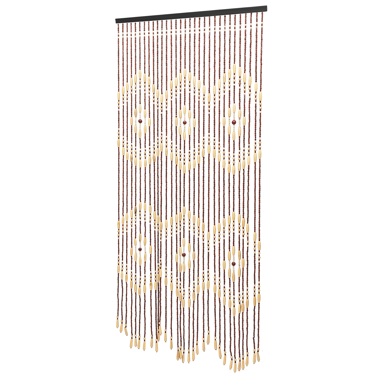 35.43*68.9inch Natural Wooden Door Beaded Curtain, Doorway Beads, Front Door Decor Curtains, Beige Brown Door Curtain Beads