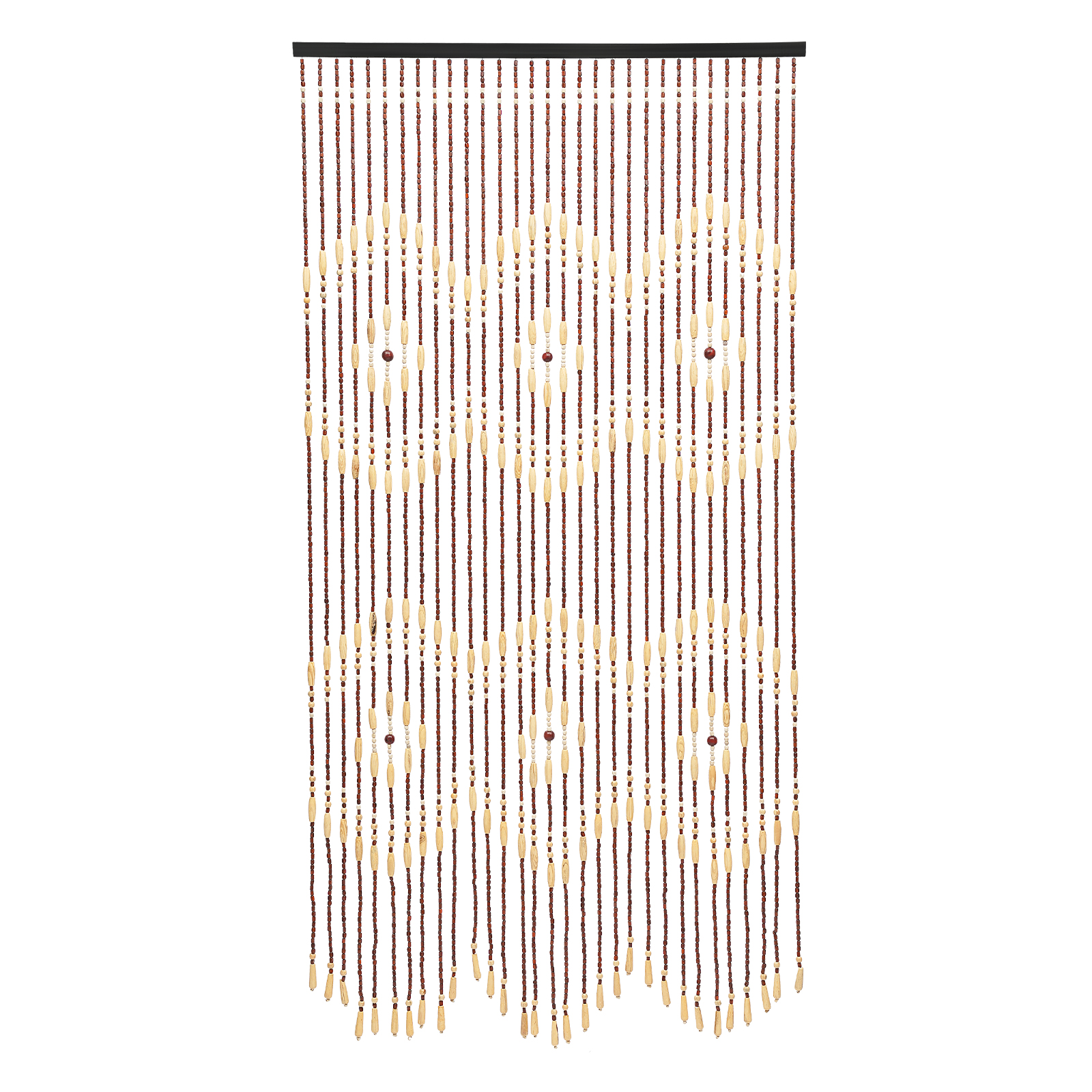 35.43*68.9inch Natural Wooden Door Beaded Curtain, Doorway Beads, Front Door Decor Curtains, Beige Brown Door Curtain Beads