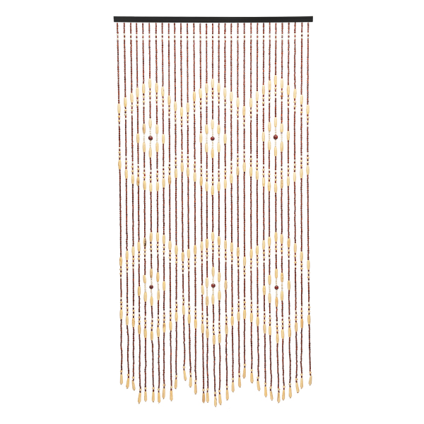35.43*68.9inch Natural Wooden Door Beaded Curtain, Doorway Beads, Front Door Decor Curtains, Beige Brown Door Curtain Beads