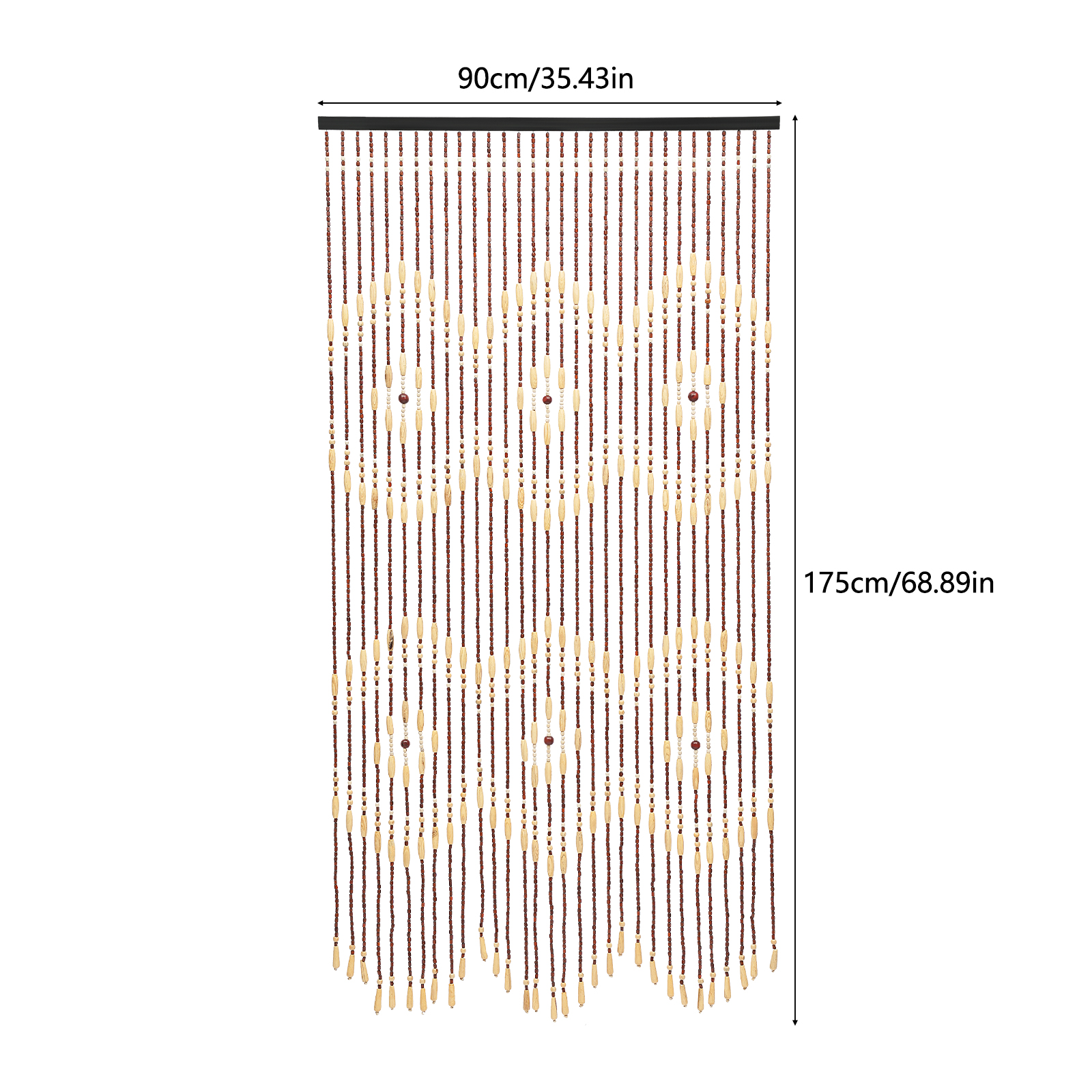 35.43*68.9inch Natural Wooden Door Beaded Curtain, Doorway Beads, Front Door Decor Curtains, Beige Brown Door Curtain Beads 35.43*68.9inch Natural Wooden Door Beaded Curtain, Doorway Beads, Front Door Decor Curtains, Beige Brown Door Curtain Beads