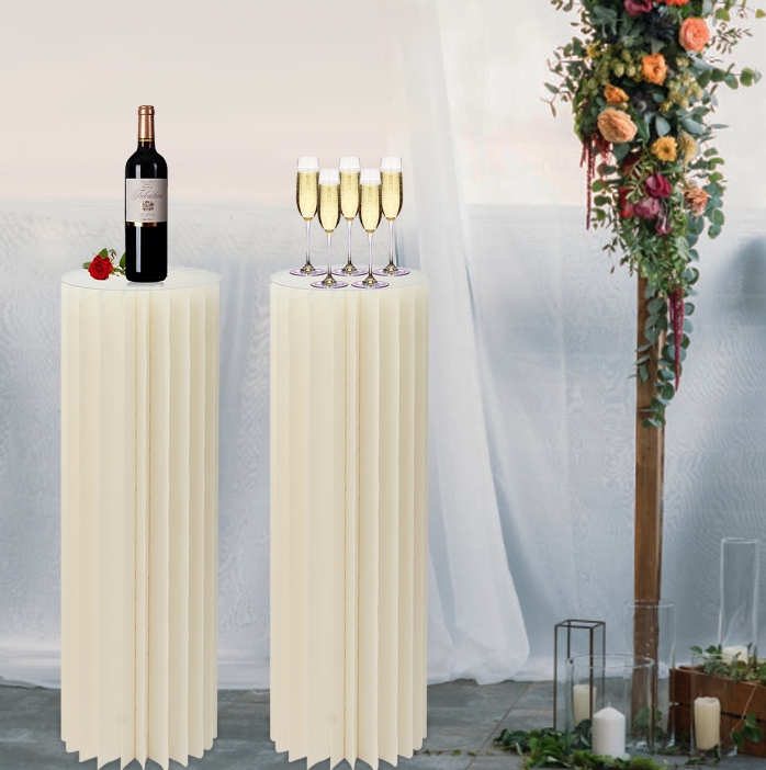 2-pack cylindrical cardboard flower stand, 100cm high + PVC board, 44 pieces of cardboard, load 50kg