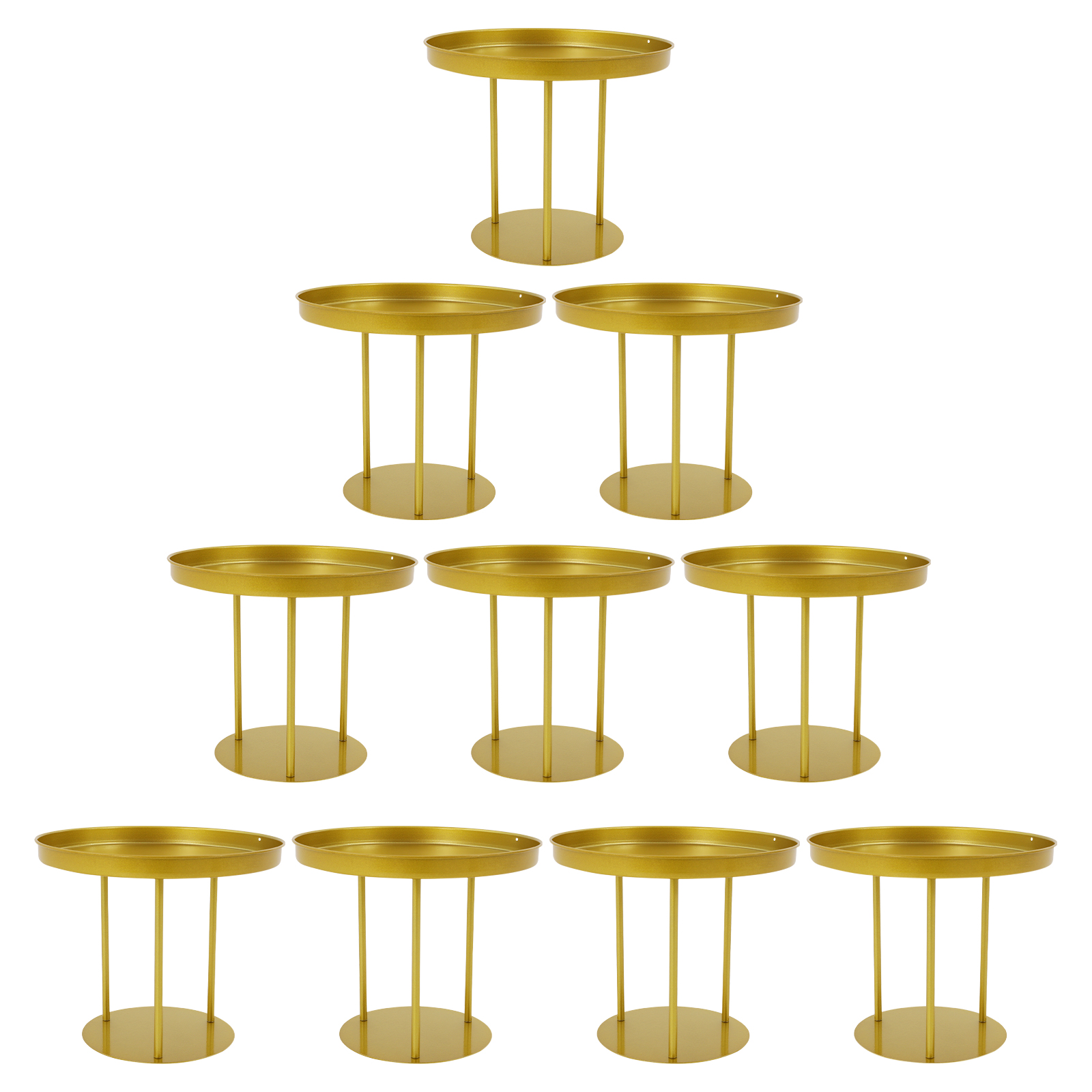 10Pcs Circular Flower Stands, Wedding Flower Stand, Flower Stand for Wedding Home Decor - 3 Rods