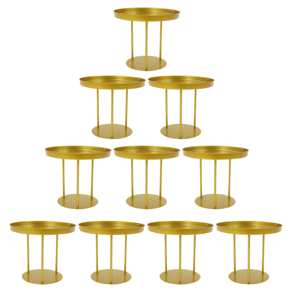 10Pcs Circular Flower Stands, Wedding Flower Stand, Flower Stand for Wedding Home Decor - 3 Rods
