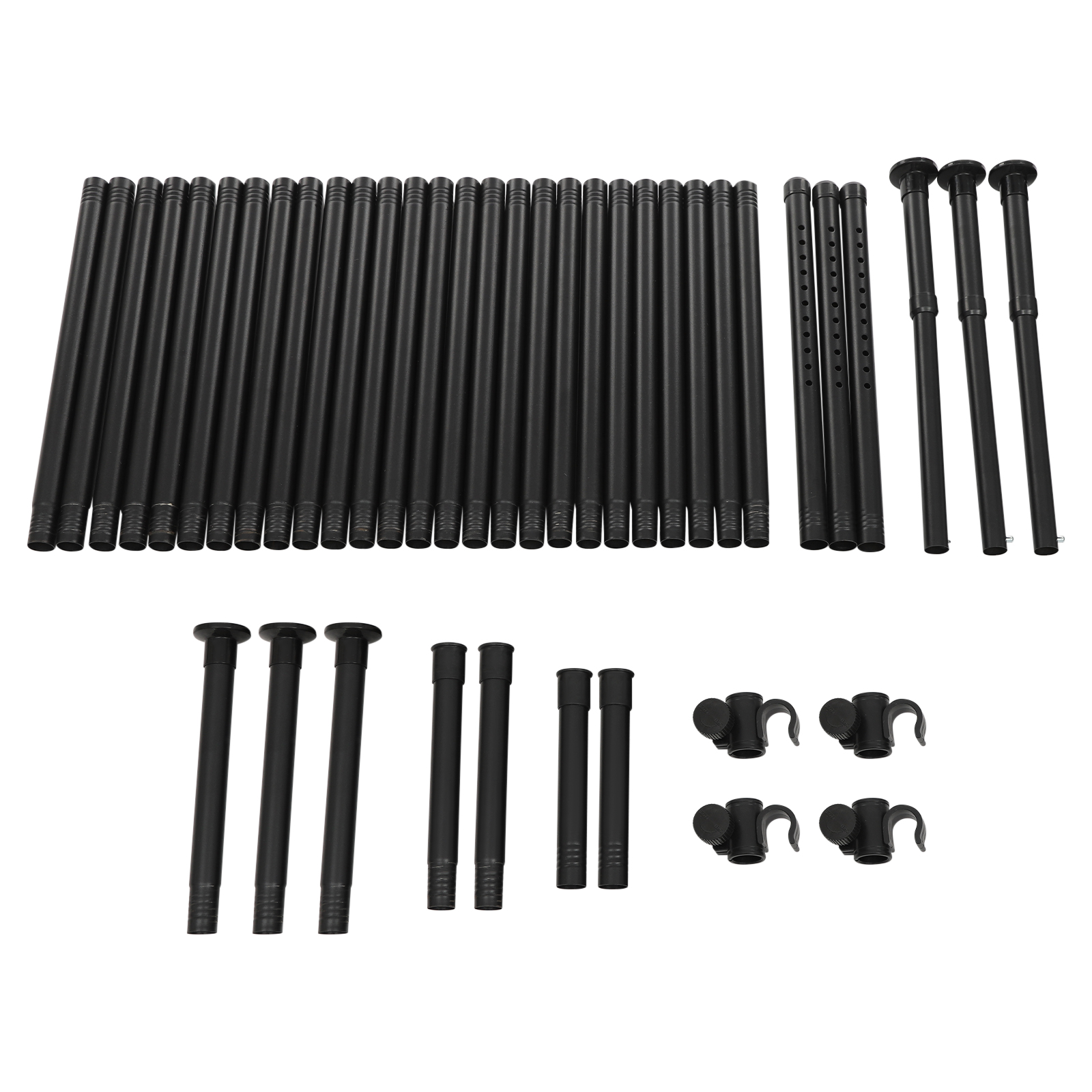 Double Curtain Divider Stand, Expandable Curtain Rod Room Divider, Vertical Curtain Stand - Black Pole Double Curtain Divider Stand, Expandable Curtain Rod Room Divider, Vertical Curtain Stand - Black Pole