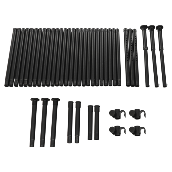 Double Curtain Divider Stand, Expandable Curtain Rod Room Divider, Vertical Curtain Stand - Black Pole