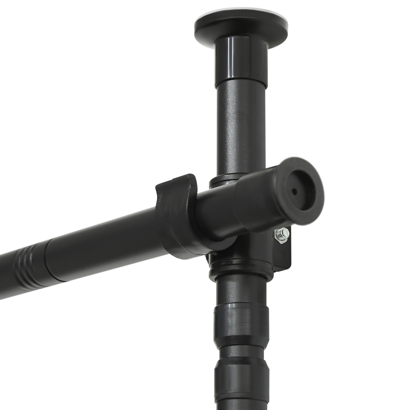 Double Curtain Divider Stand, Expandable Curtain Rod Room Divider, Vertical Curtain Stand - Black Pole Double Curtain Divider Stand, Expandable Curtain Rod Room Divider, Vertical Curtain Stand - Black Pole