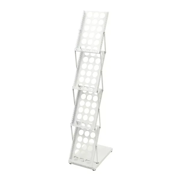 Foldable display & magazine rack with 4 pockets - for exhibitions and trade fairs, Portable A4 brochure holder
