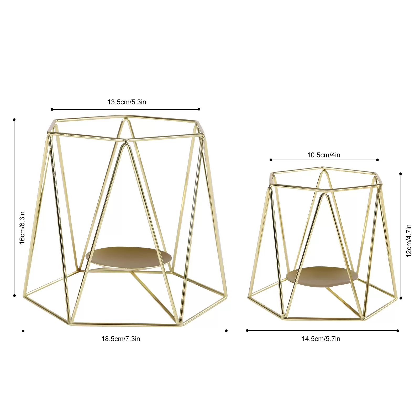 Pillar Candle Holder Candle Holders 6 Sets (12 Pcs) Geometric Tealight Holders Gold Metal Candle Holder (S + L) Pillar Candle Holder Candle Holders 6 Sets (12 Pcs) Geometric Tealight Holders Gold Metal Candle Holder (S + L)