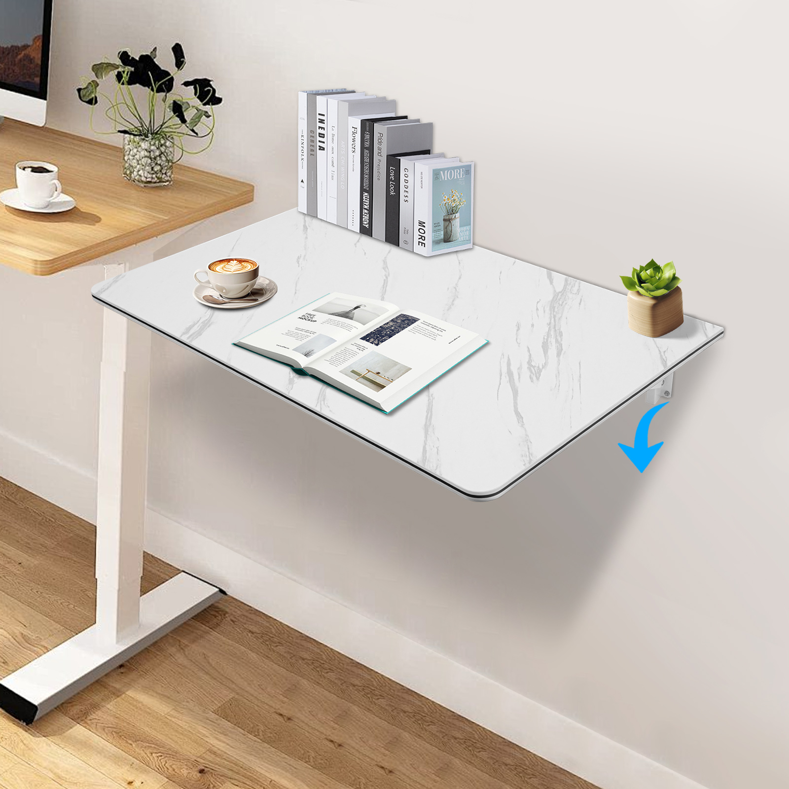 90x50cm Wall Mounted Folding Table White Folding Wall Desk 90x50cm Wall Mounted Folding Table White Folding Wall Desk