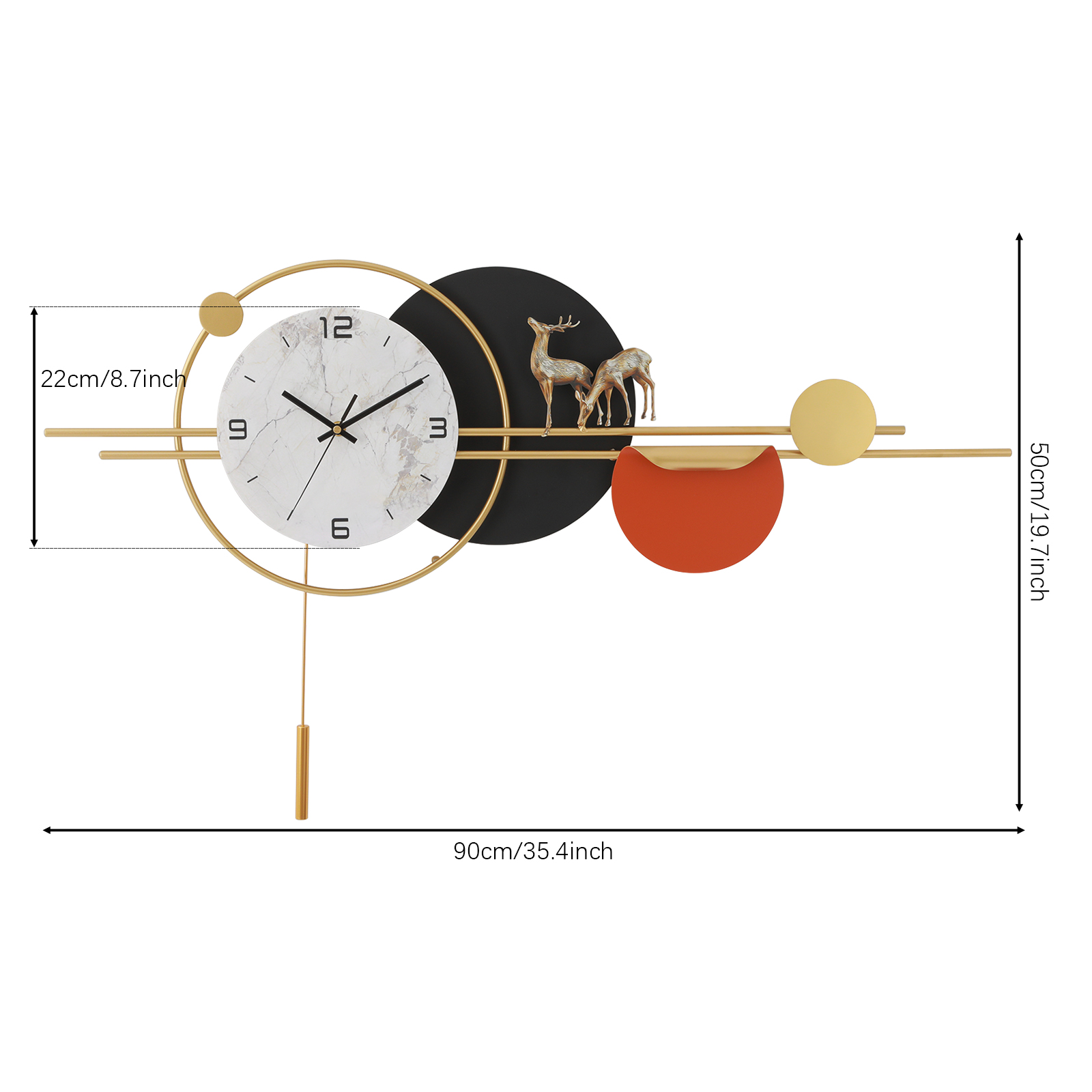 50x90cm Decorative Wall Clock, Modern Silent Wall Clock, Large Wall Clock for Living Room 50x90cm Decorative Wall Clock, Modern Silent Wall Clock, Large Wall Clock for Living Room