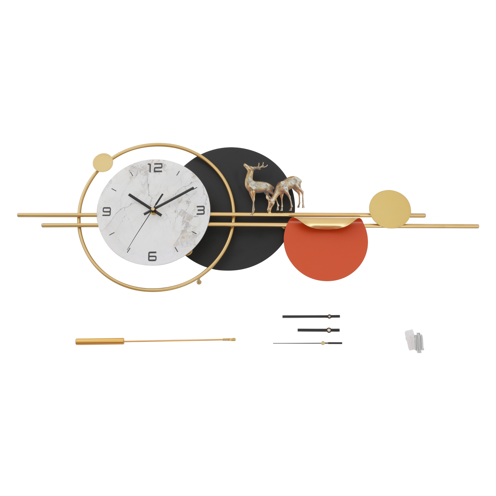 50x90cm Decorative Wall Clock, Modern Silent Wall Clock, Large Wall Clock for Living Room