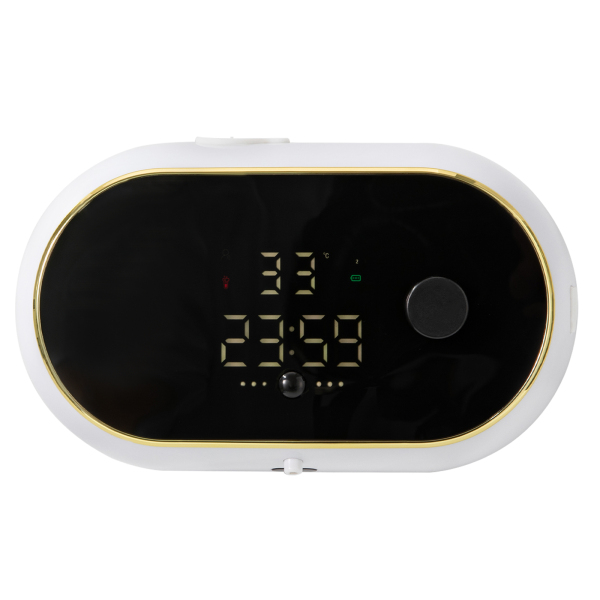 Automatic Soap Dispenser Wall Mount White Soap Dispenser with Temperature and Time Display For Ordinary Hand Sanitizers 7.28*2.56*4.25in White