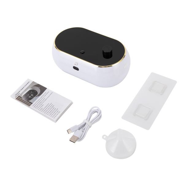 Automatic Soap Dispenser Wall Mount White Soap Dispenser with Temperature and Time Display For Ordinary Hand Sanitizers 7.28*2.56*4.25in White Automatic Soap Dispenser Wall Mount White Soap Dispenser with Temperature and Time Display For Ordinary Hand Sanitizers 7.28*2.56*4.25in White