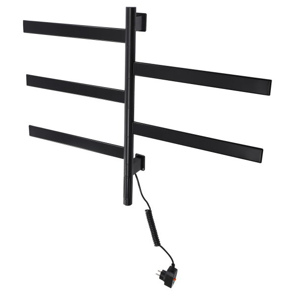 CNCEST Rotating Towel Rail Electric Towel Warmer Electric Towel Dryer with 180° Rotation Black