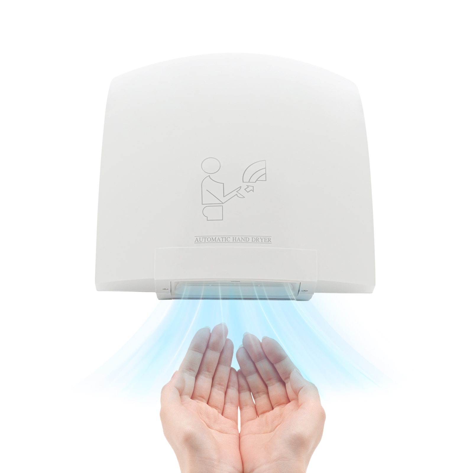 Electric Hand Dryer, Commercial Compact Air Hand Dryer, Automatic Hand Air Dryer  - White