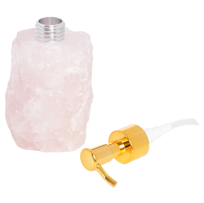 2 Pack Natural Pink Crystal Stone Pressed Bottle, Crystal Stone Soap Dispenser 2 Pack Natural Pink Crystal Stone Pressed Bottle, Crystal Stone Soap Dispenser
