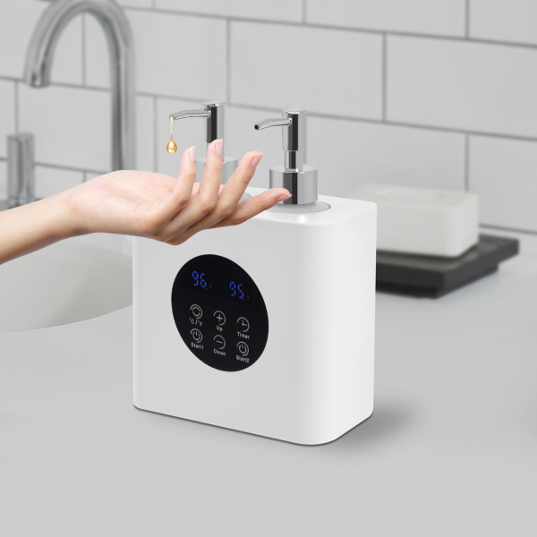 Massage Oil Warmer with Oil Bottle Dispensers, Electric Massage Oil Warmer, Massage Oil Warmer - Double Bottle White