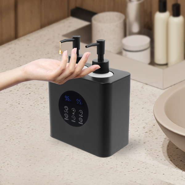 Massage Oil Warmer with Oil Bottle Dispensers, Electric Massage Oil Warmer, Massage Oil Warmer - Double Bottle Black