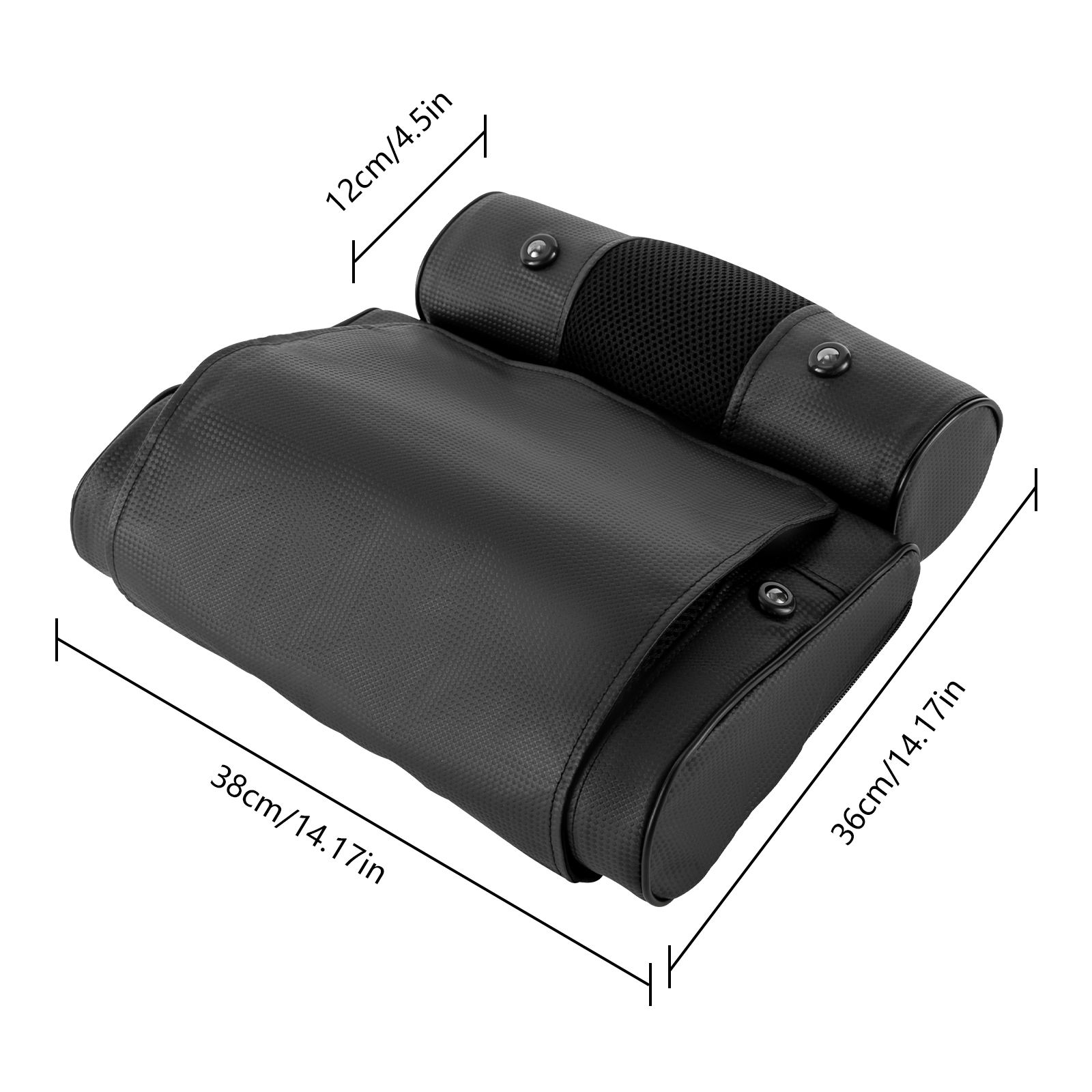 Neck and back massager, Kneading massage cushion to relax the back and shoulders, Ergonomic design, Black Neck and back massager, Kneading massage cushion to relax the back and shoulders, Ergonomic design, Black
