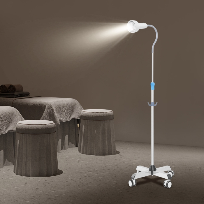 Four-legged mobile lighting cold light, adjustable height, LED inspection light-White Four-legged mobile lighting cold light, adjustable height, LED inspection light-White