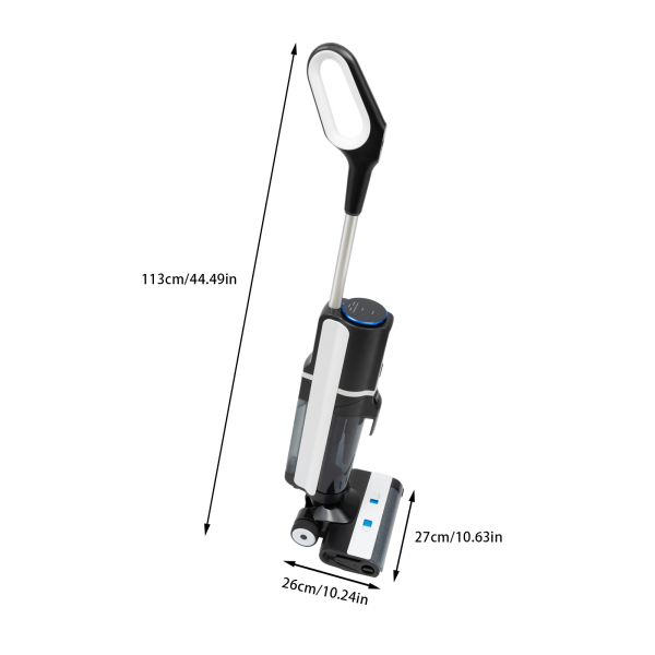 200 W Cordless Vacuum Cleaner Wet Dry Vacuum Cleaner with One-Step Cleaning Smart Screen and Voice Prompts 10.63*10.24*44.49inch Black 200 W Cordless Vacuum Cleaner Wet Dry Vacuum Cleaner with One-Step Cleaning Smart Screen and Voice Prompts 10.63*10.24*44.49inch Black