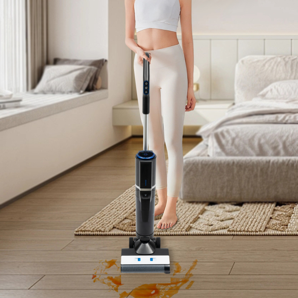 200 W Cordless Vacuum Cleaner Wet Dry Vacuum Cleaner with One-Step Cleaning Smart Screen and Voice Prompts 10.63*10.24*44.49inch Black 200 W Cordless Vacuum Cleaner Wet Dry Vacuum Cleaner with One-Step Cleaning Smart Screen and Voice Prompts 10.63*10.24*44.49inch Black