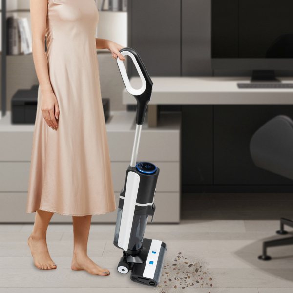 200 W Cordless Vacuum Cleaner Wet Dry Vacuum Cleaner with One-Step Cleaning Smart Screen and Voice Prompts 10.63*10.24*44.49inch Black 200 W Cordless Vacuum Cleaner Wet Dry Vacuum Cleaner with One-Step Cleaning Smart Screen and Voice Prompts 10.63*10.24*44.49inch Black
