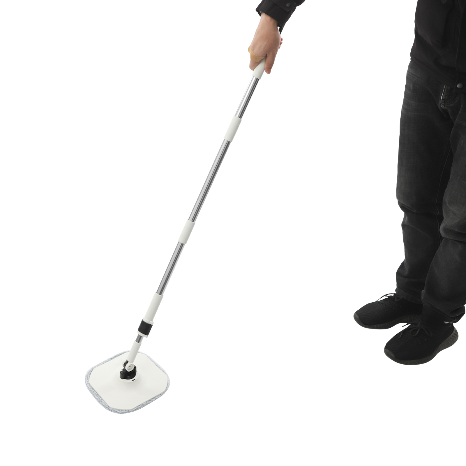 Spin Mop and Bucket, Spin Mop and Bucket Kit for Home, Spinning Mop Bucket Kit - White/Black Spin Mop and Bucket, Spin Mop and Bucket Kit for Home, Spinning Mop Bucket Kit - White/Black