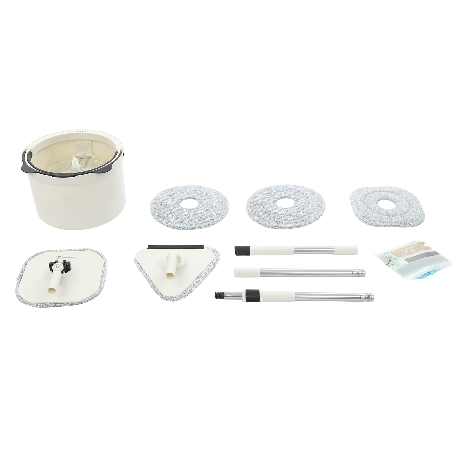 Spin Mop and Bucket, Spin Mop and Bucket Kit for Home, Spinning Mop Bucket Kit - White/Black